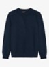 Fijngebreide pullover in wolblend met gemêleerd dessin - Donkerblauw