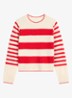 Fijngebreide pullover met streepprint - Rood