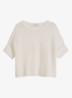 Grofgebreid trui in linnenblend met ribstructuur - White Cotton-1180 / Wit