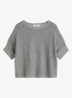 Grofgebreid trui in linnenblend met ribstructuur - Quiet Sea-0639 / Blauw