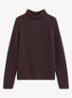 Grofgebreide trui met opstaande kraag - Black Cherry / Bruin