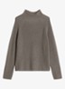 Grofgebreide trui met opstaande kraag - Stone Taupe Melange / Taupe