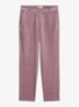 High waist tapered fit pantalon van fluweel - Roze