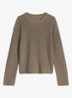 Kabelgebreide trui met split - Taupe