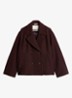 Mantel van wol - Aubergine