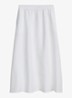 Maxi rok van linnen met plooien - White-0163 / Wit