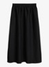 Maxi rok van linnen met plooien - Black-0001 / Zwart