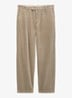 Mid waist straight fit broek van corduroy - Beige