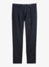 Osby tapered fit chino van linnen met plooidetail - Donkerblauw