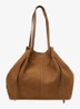 Schoudertas van leer met logo - Cognac
