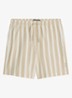Straight fit korte broek met streepprint - Light Beige 01-2673 / Beige