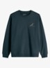 Sweater met front- en back print - Staalblauw