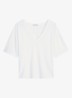 T-shirt in lyocell blend met V-hals - Wit