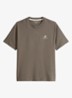 T-shirt met logo- en backprint - Bruin