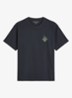 T-shirt met logo- en backprint - Donkerblauw