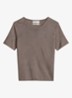 T-shirt met ronde hals - Bruin