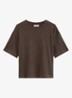 T-shirt met ronde hals - Donkerbruin