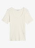 T-shirt met ronde hals - White Cotton / Wit