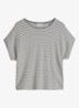 T-shirt met streepprint en vleermuismouw - Aqua-5366 / Blauw