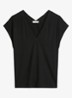 T-shirt met V-hals - Zwart