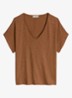 T-shirt met V-hals - Burnt Brown-1972 / Bruin