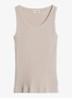 Tanktop met ribstructuur - Naturel