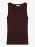 Tanktop met ribstructuur - Kersenrood