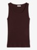 Tanktop met ribstructuur - Kersenrood