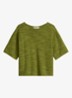Trui in katoen-linnenblend met bateauhals - Shaded Fern / Groen