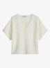 Trui met V-hals - White Cotton / Wit