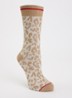 Tracy sokken in katoenblend met lurex en panterprint - Beige