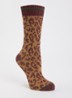 Tracy sokken in katoenblend met lurex en panterprint - Camel
