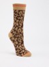 Tracy sokken in katoenblend met lurex en panterprint - Bruin