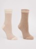 Trix sokken met pied-de-poule dessin en lurex in 2-pack - Beige