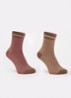 Trix sokken met pied-de-poule dessin en lurex in 2-pack - Kastanjebruin
