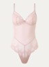 Cathia semi-transparante plunge body met kant - Oudroze