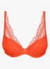 Cerina voorgevormde plunge bh met overlay van kant - Orange