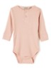 Henley romper met ribstructuur - Roze