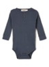Henley romper met ribstructuur - Blauw