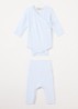 Set van romper met legging in  katoenblend in giftbox 2-delig - Lichtblauw
