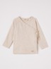 Tut longsleeve met overslag in  katoenblend - Beige