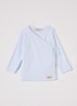 Tut longsleeve met overslag in  katoenblend - Lichtblauw