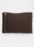 Clutch met gevlochten details - Donkerbruin