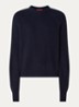 Adagio ribgebreide trui in kasjmier wolblend - Donkerblauw