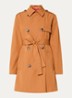 Aris double-breasted trenchcoat met strikceintuur en steekzakken - Oranjebruin