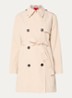 Aris double-breasted trenchcoat met strikceintuur en steekzakken - Creme