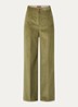 Cane high waist flared fit pantalon van corduroy - Mosgroen