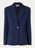 Blazer in wolblend met klepakken - Donkerblauw