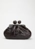 Clutch van leer met afneembare schouderriem - Donkerbruin