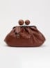 Clutch van leer met afneembare schouderriem - Roodbruin